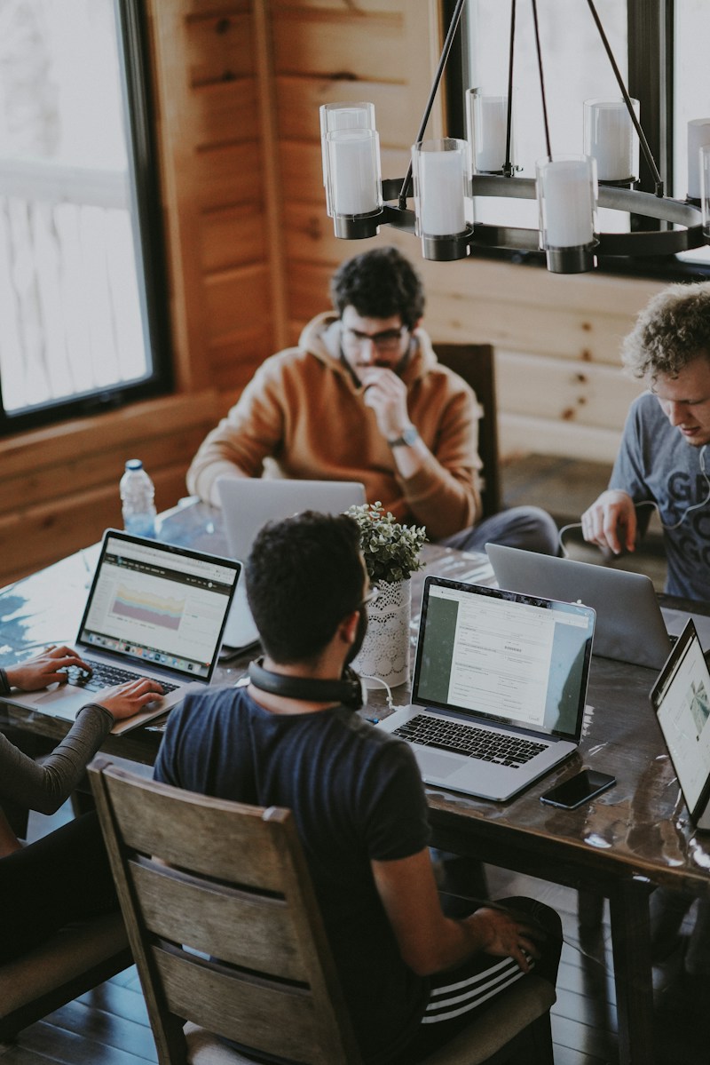 Illustrative stock photograph of colleagues working together